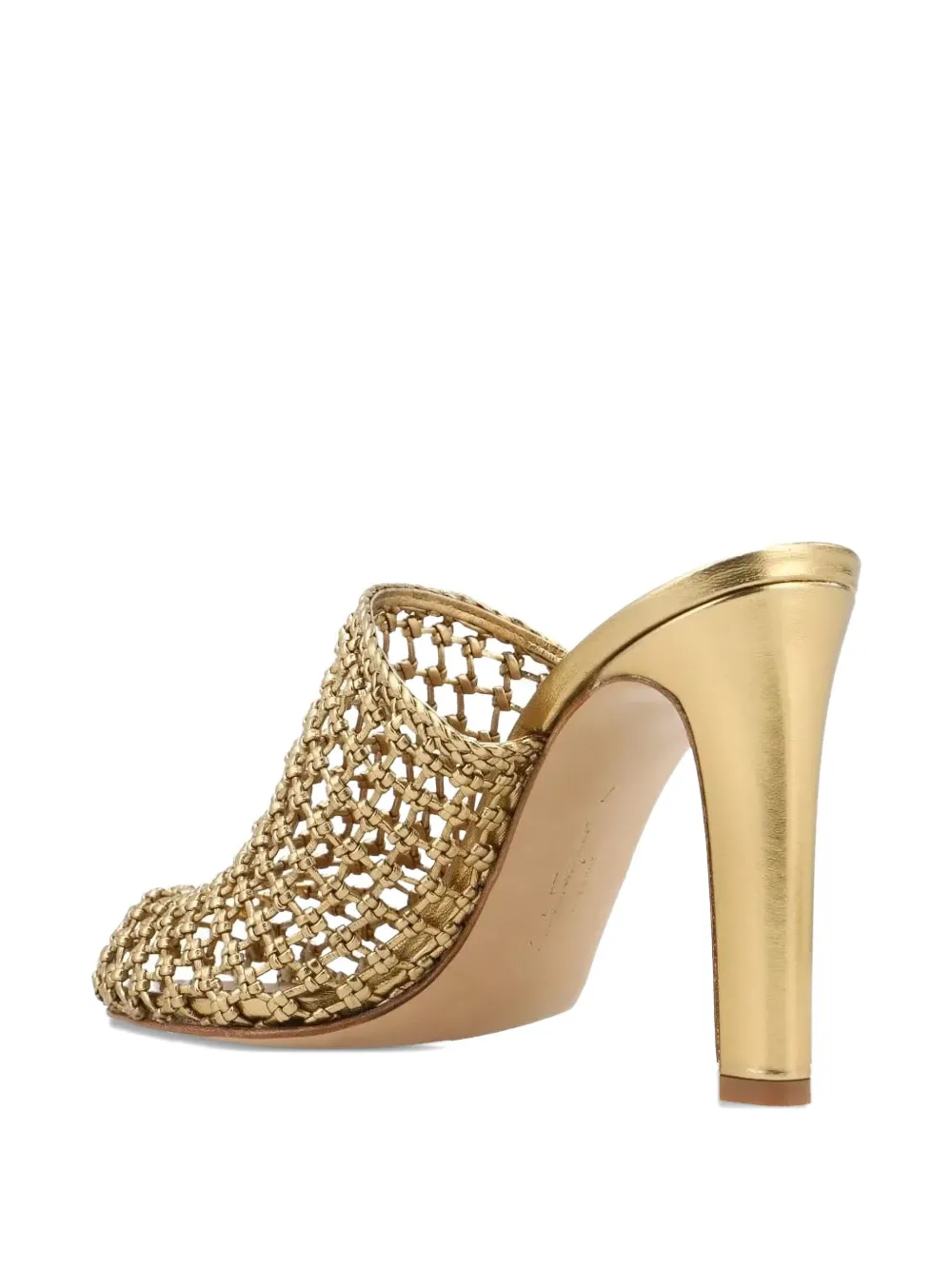 Ferragamo High-heeled Mules In Gold