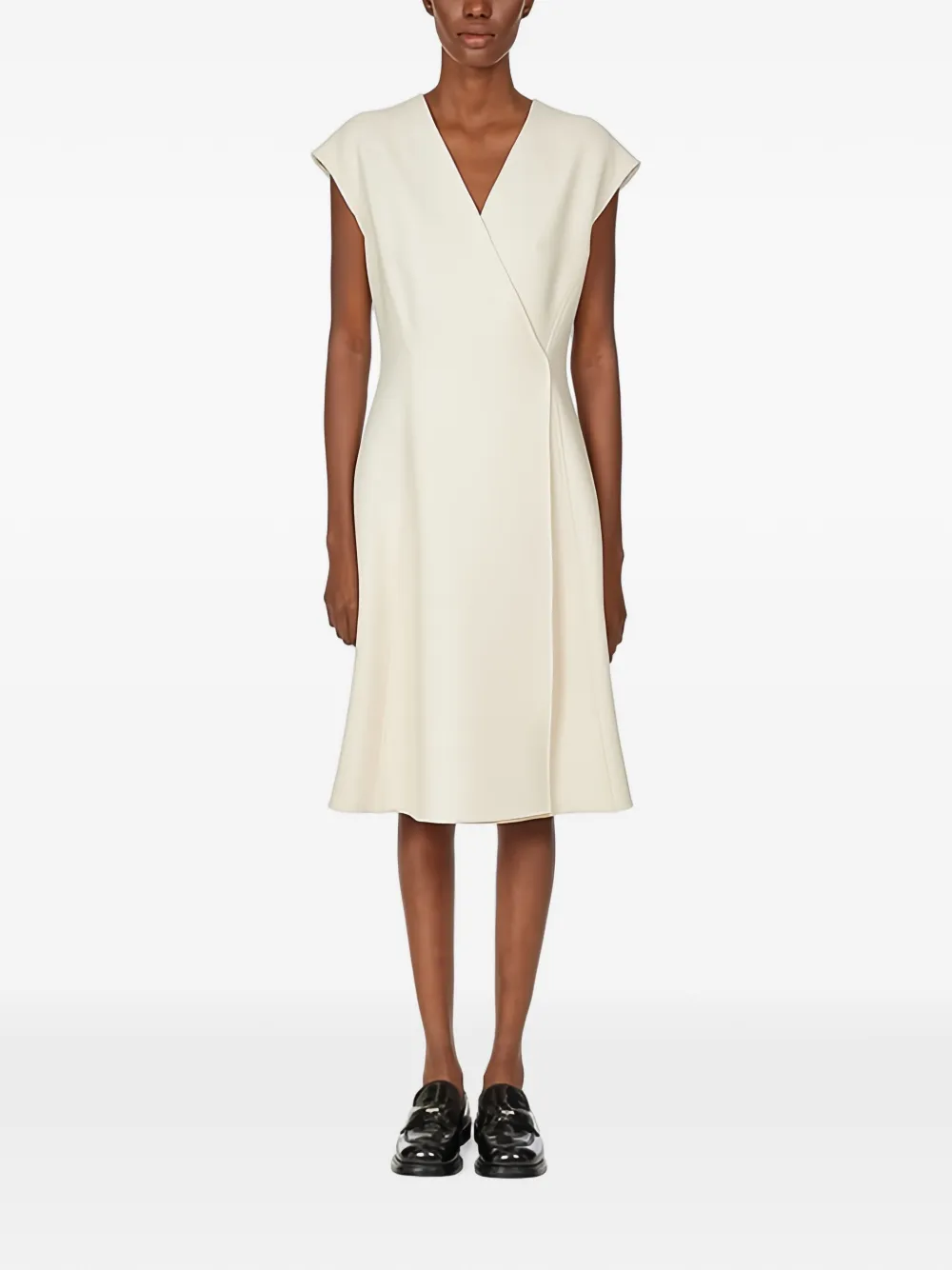 Ferragamo Abito corto smanicato con scollo a V - Bianco