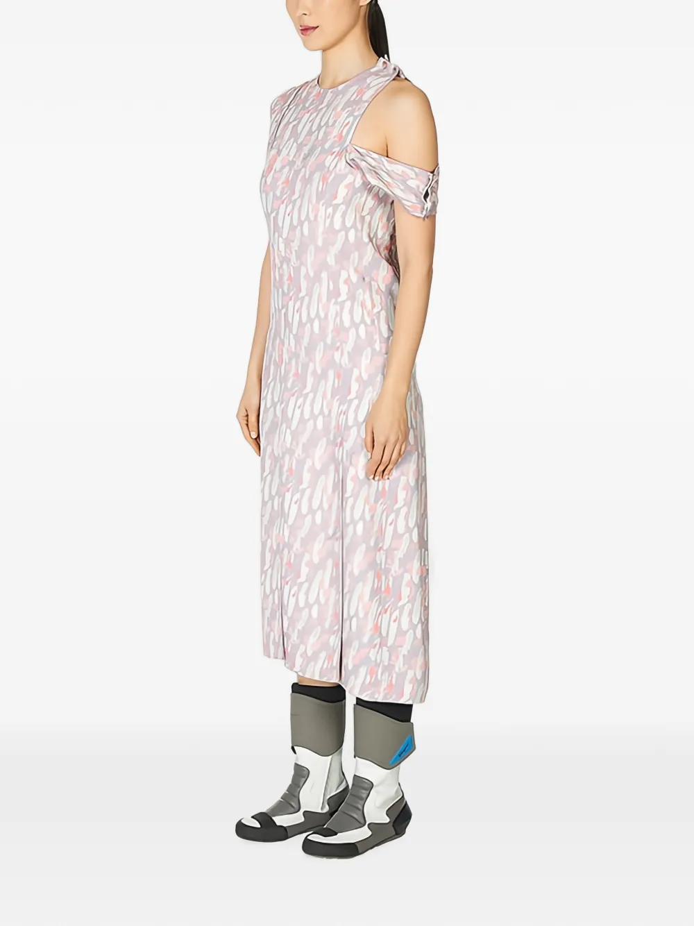 Ferragamo Midi-jurk met abstracte print Paars
