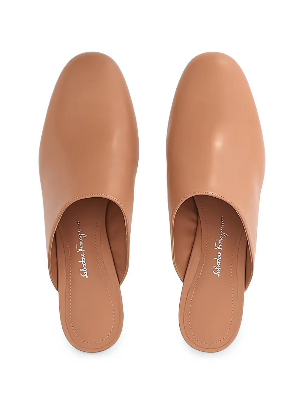 Ferragamo Floy leather mules Beige