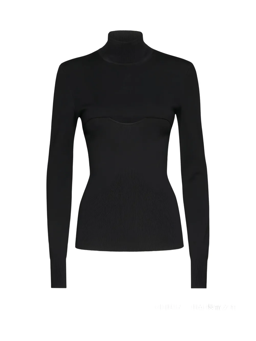 Ferragamo Mock-neck Ribbed Top In Black