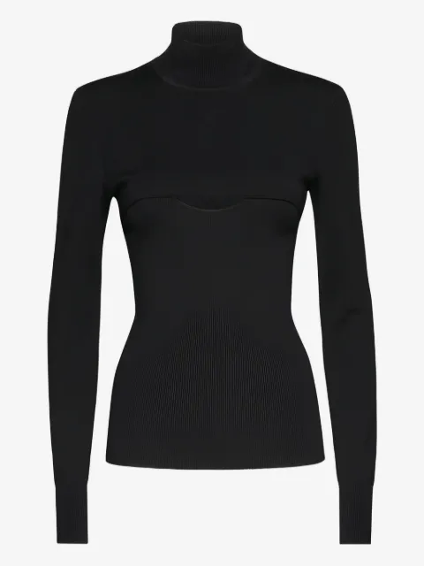 Ferragamo mock-neck ribbed top