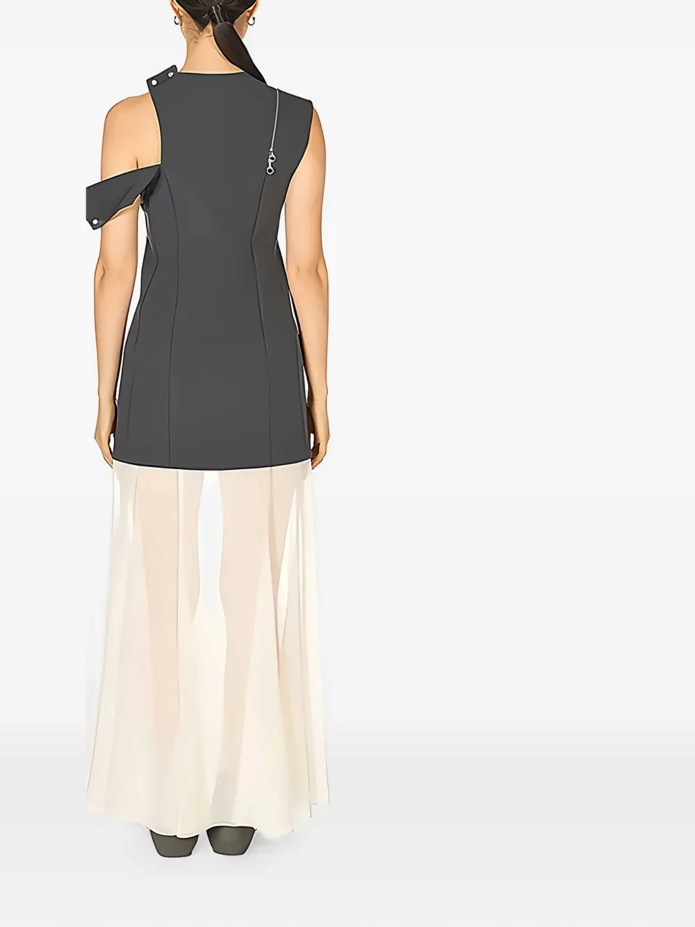 Ferragamo cut-out panelled maxi dress Grijs