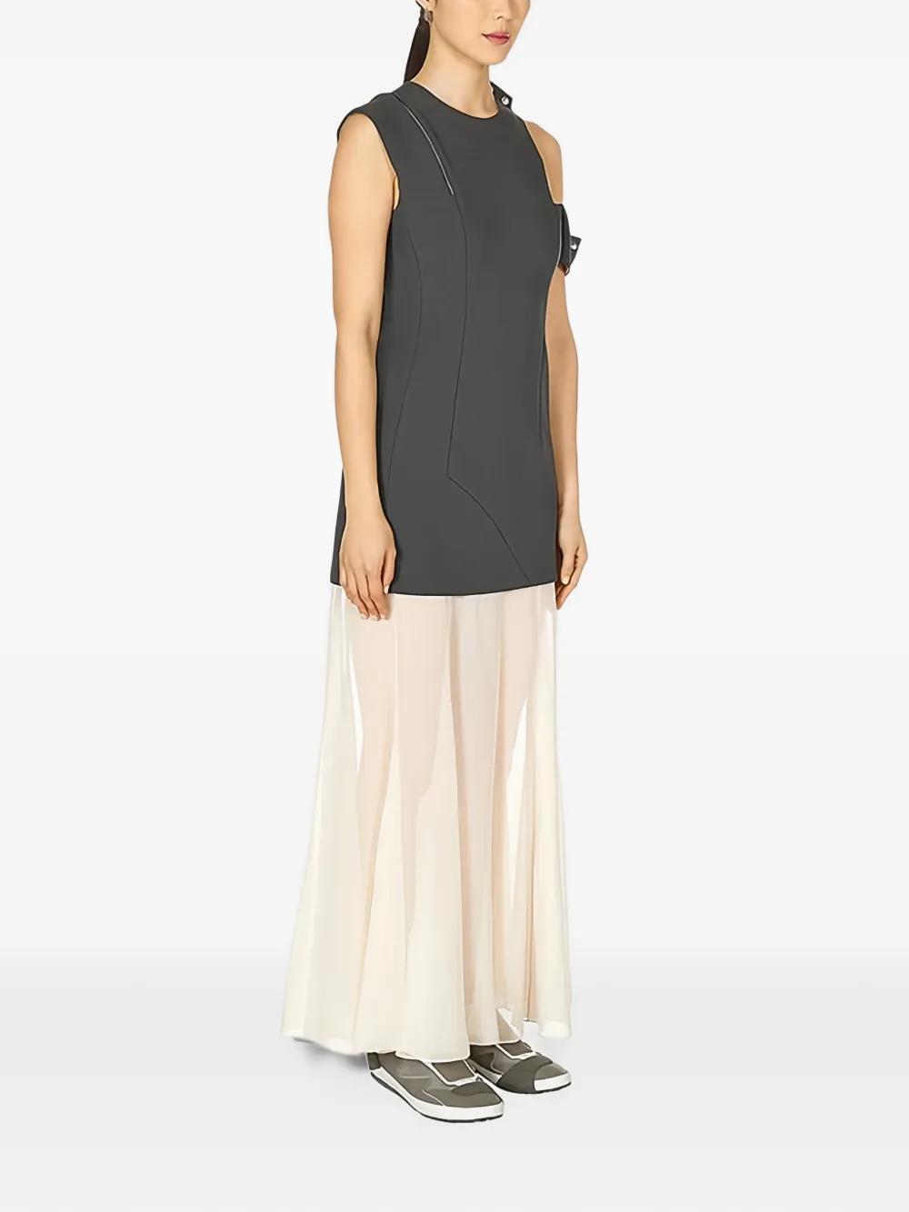 Ferragamo cut-out panelled maxi dress Grijs