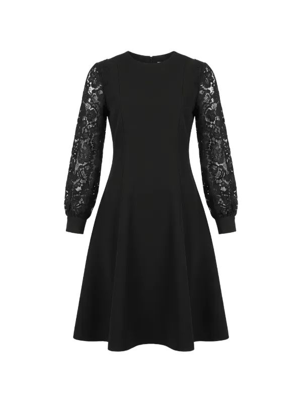 Valentino Garavani lace-sleeve Mini Dress | Black