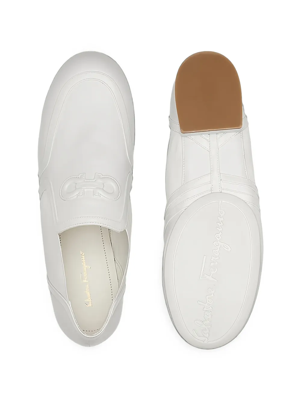 Ferragamo elasticated side panel loafers Wit
