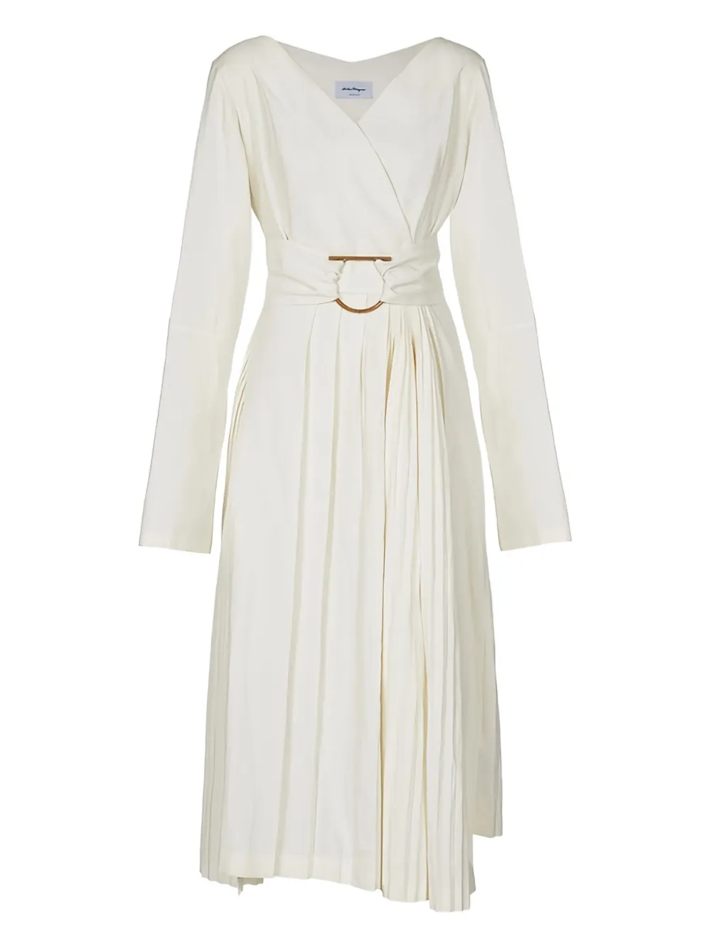 Ferragamo pleated-detail midi dress Wit
