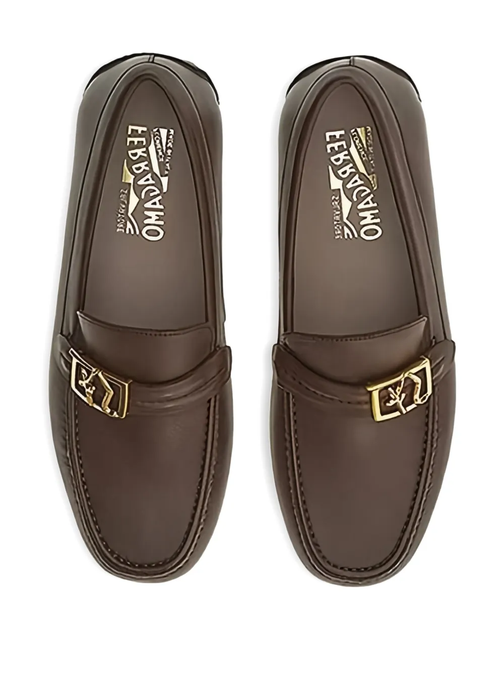 Ferragamo Man Loafers Dark Brown Size 6.5 Calfskin In Brown