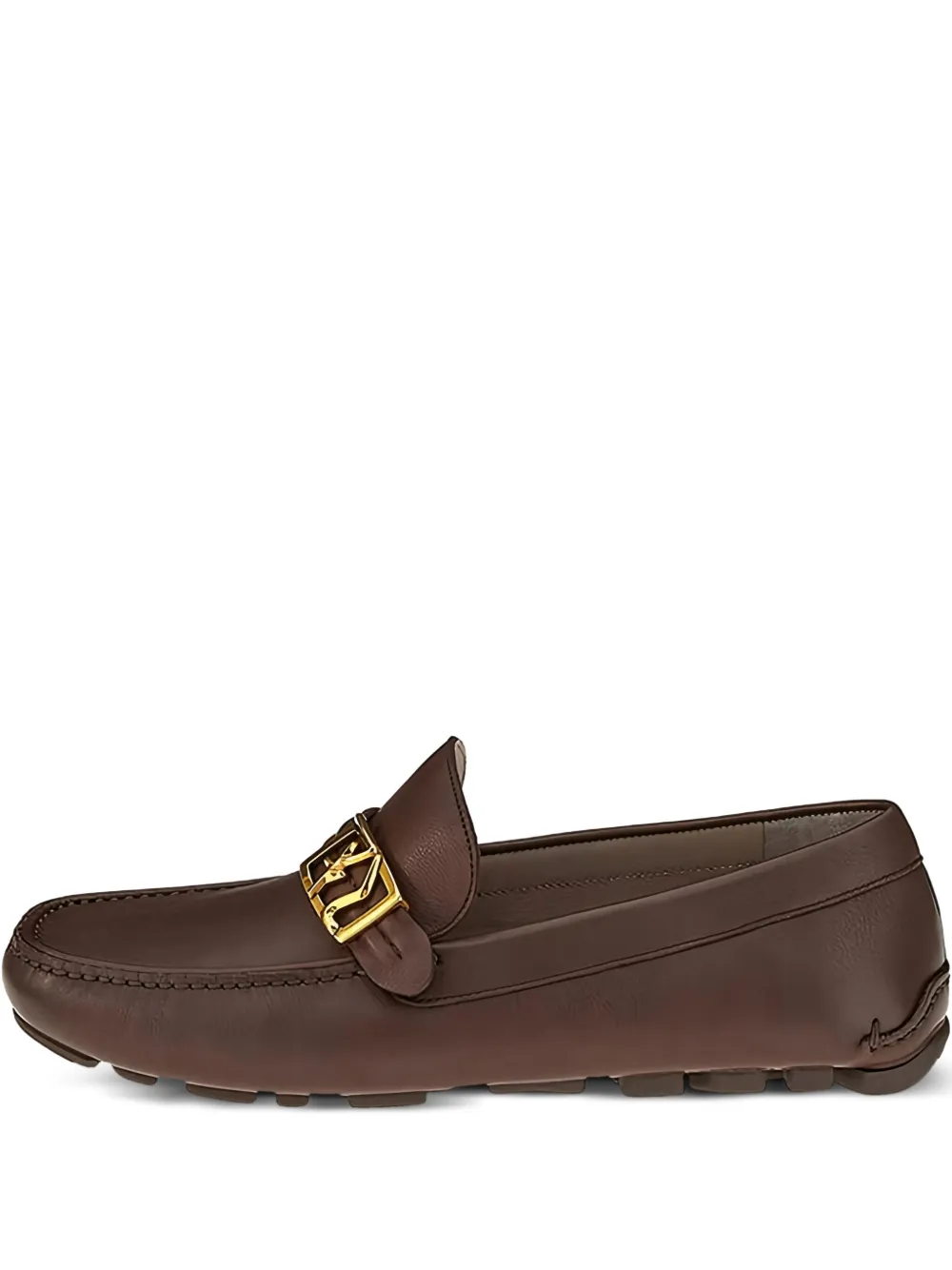 Ferragamo Gancini-buckle leather loafers Brown