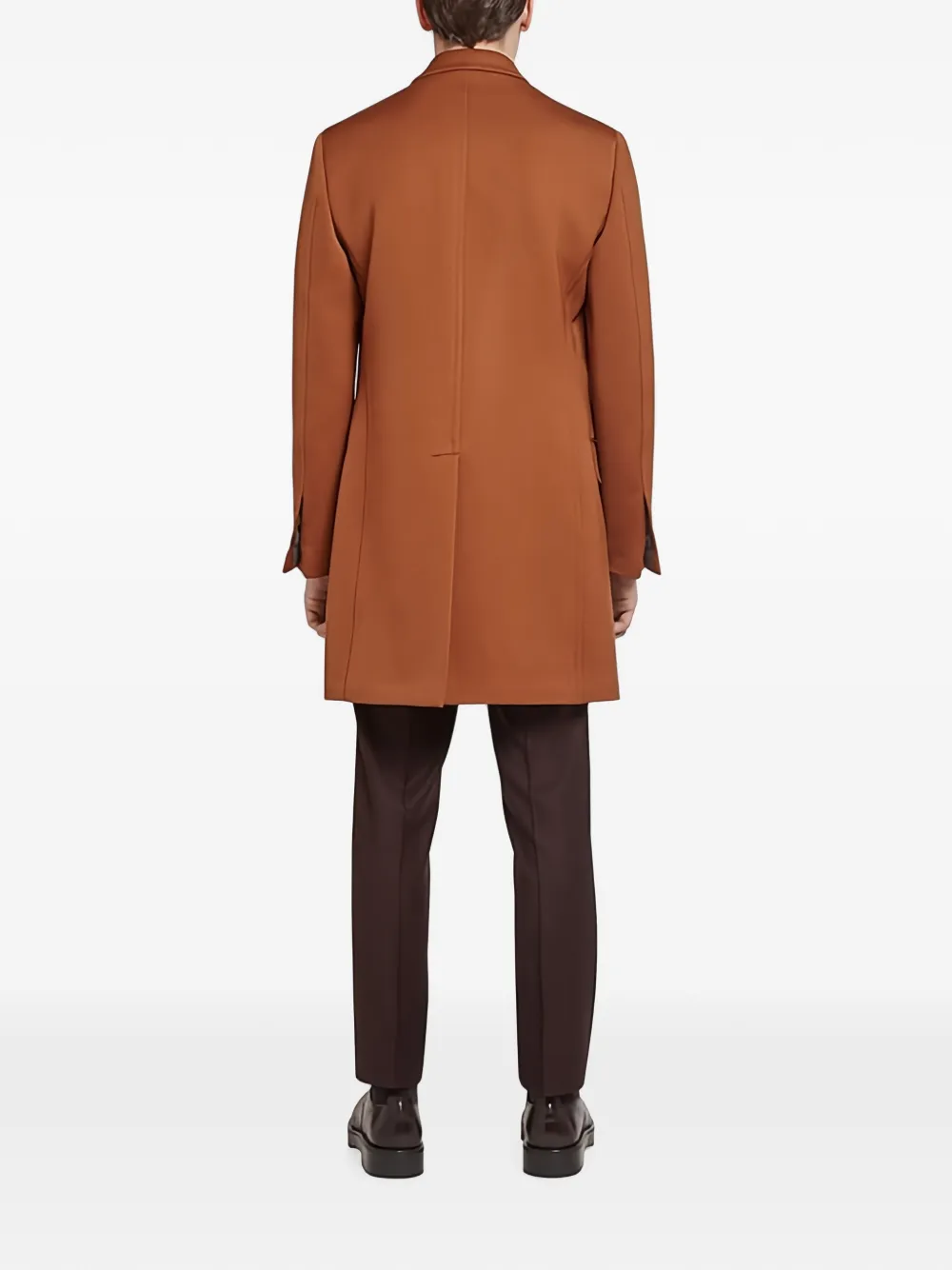 Ferragamo Mantel met enkele rij knopen Bruin