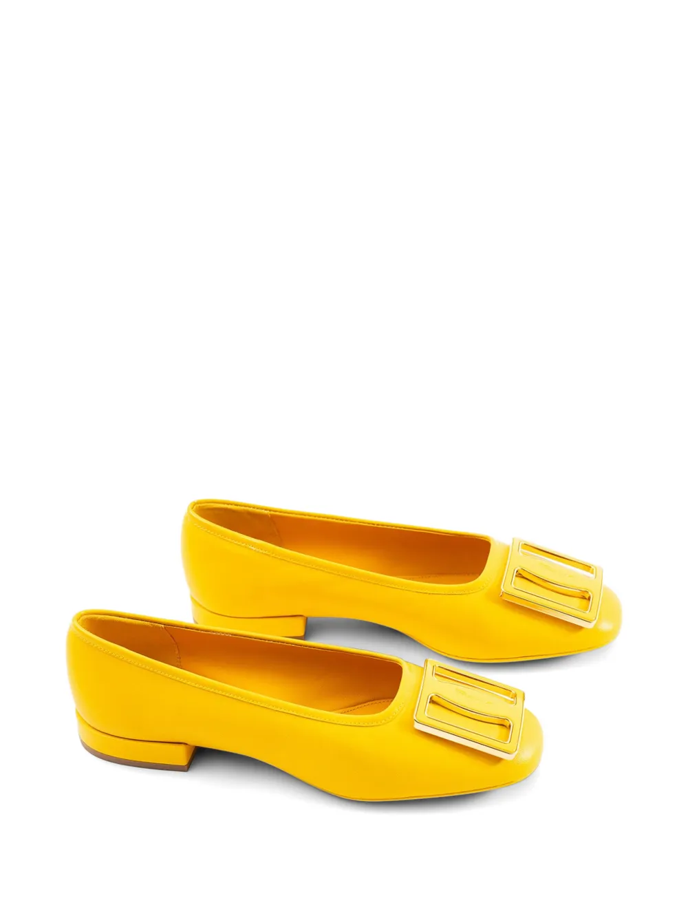 Ferragamo Myrna balletschoenen met vierkante neus Geel