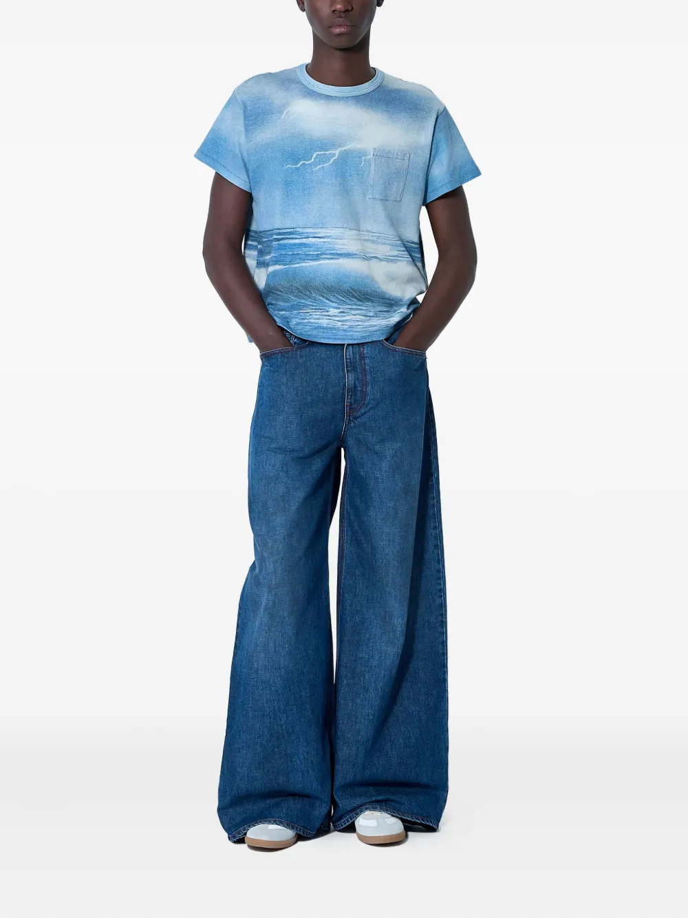 ERL playera con estampado de tormenta | azul | Image 1