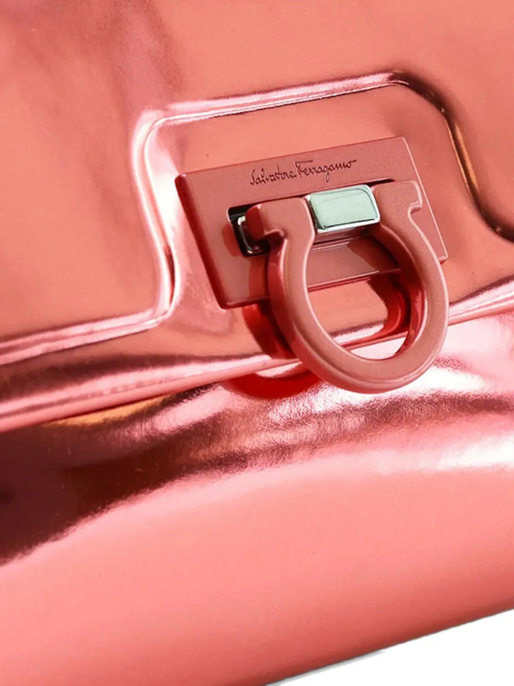 Ferragamo Top Handle Shoulder Bag In Pink