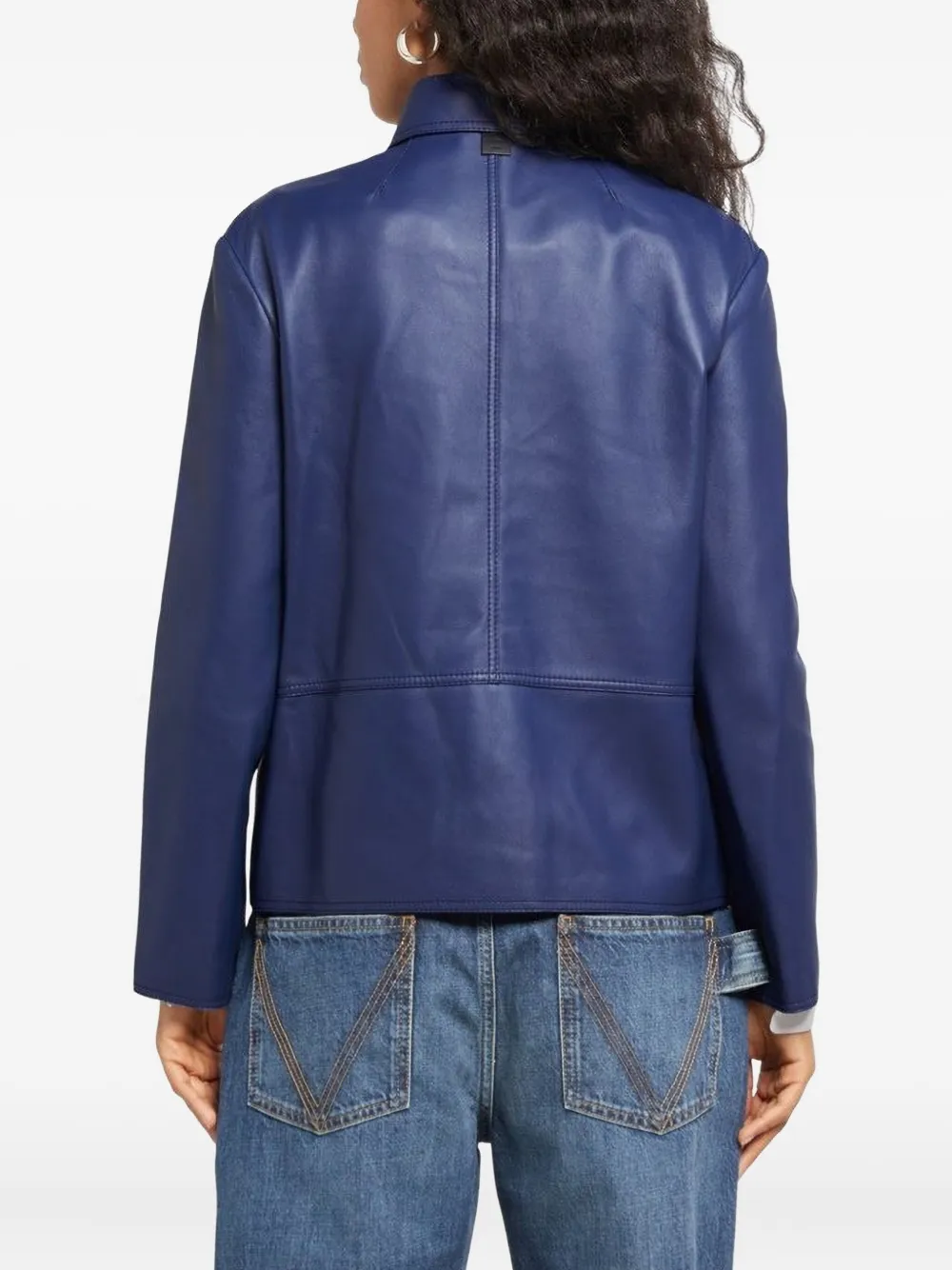 Ferragamo Leren jack Blauw