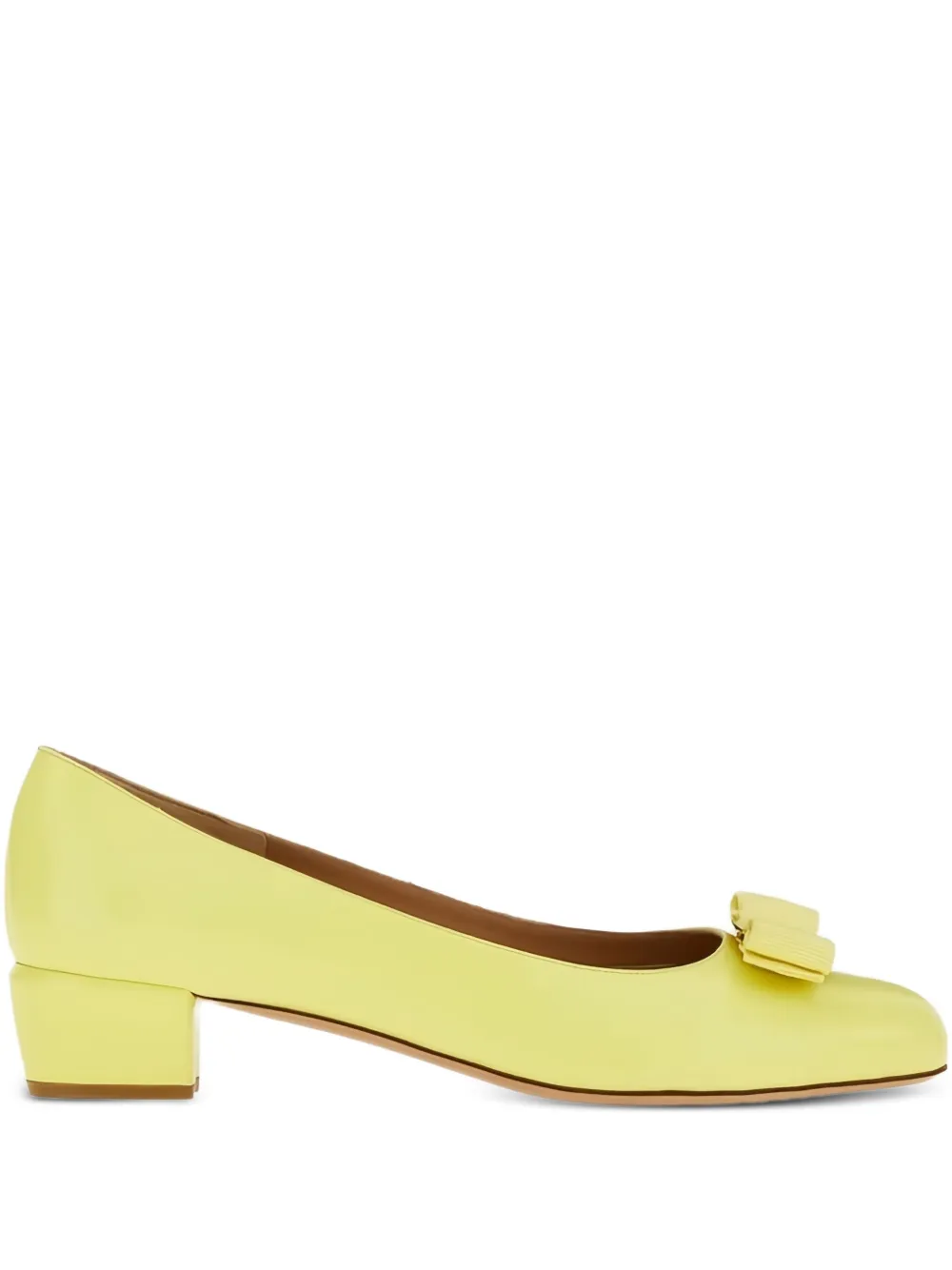 Ferragamo leather ballet flats Yellow