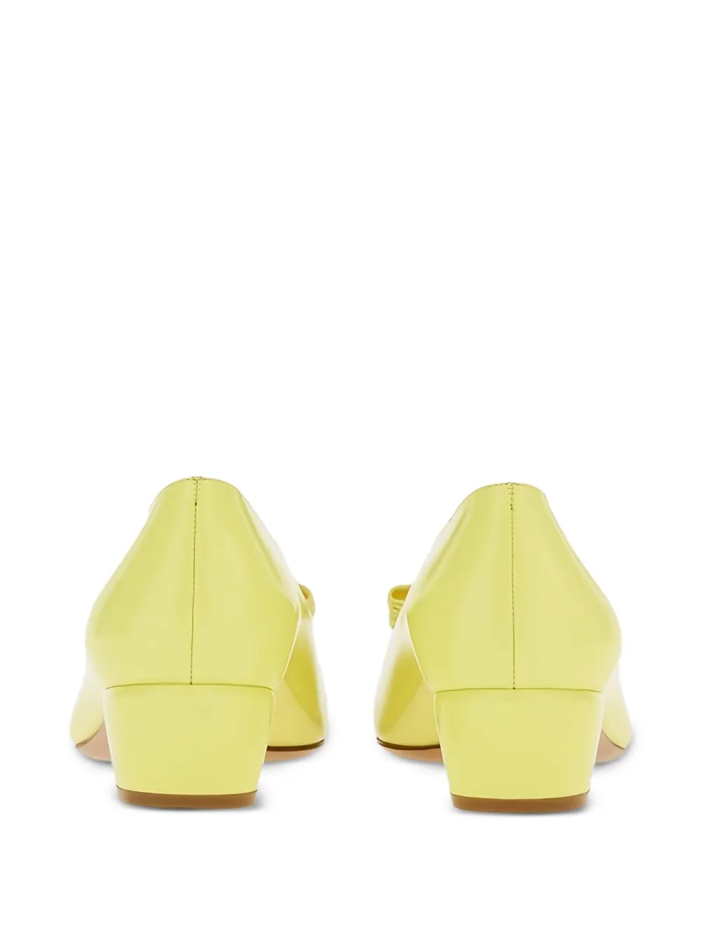 Ferragamo leather ballet flats Yellow