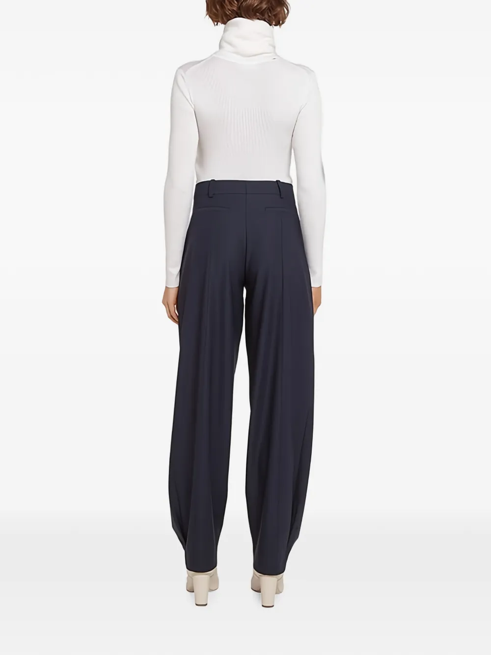 Ferragamo Plooibroek met toelopende pijpen Blauw