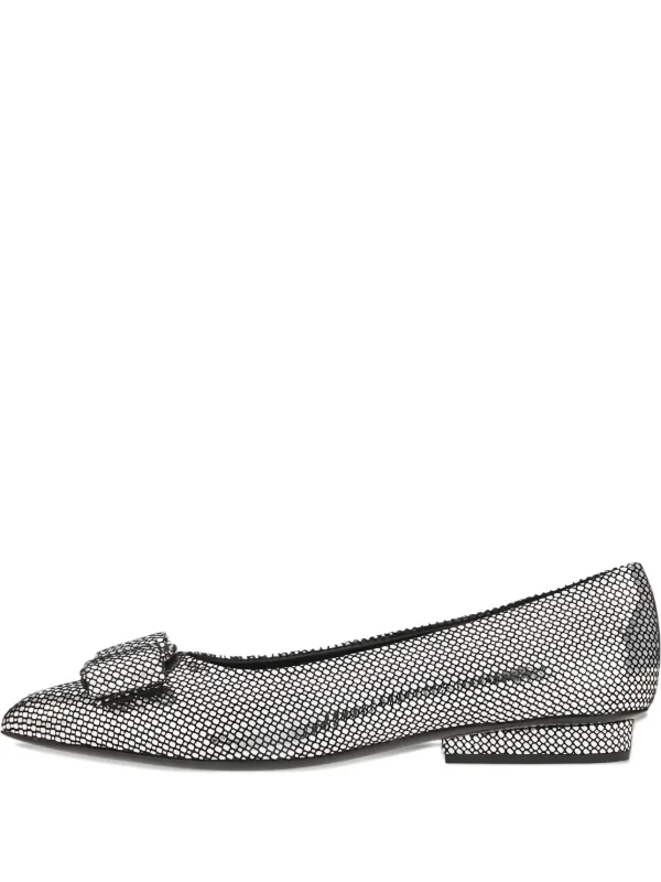 Ferragamo Bow-detail Ballet Flats in Black