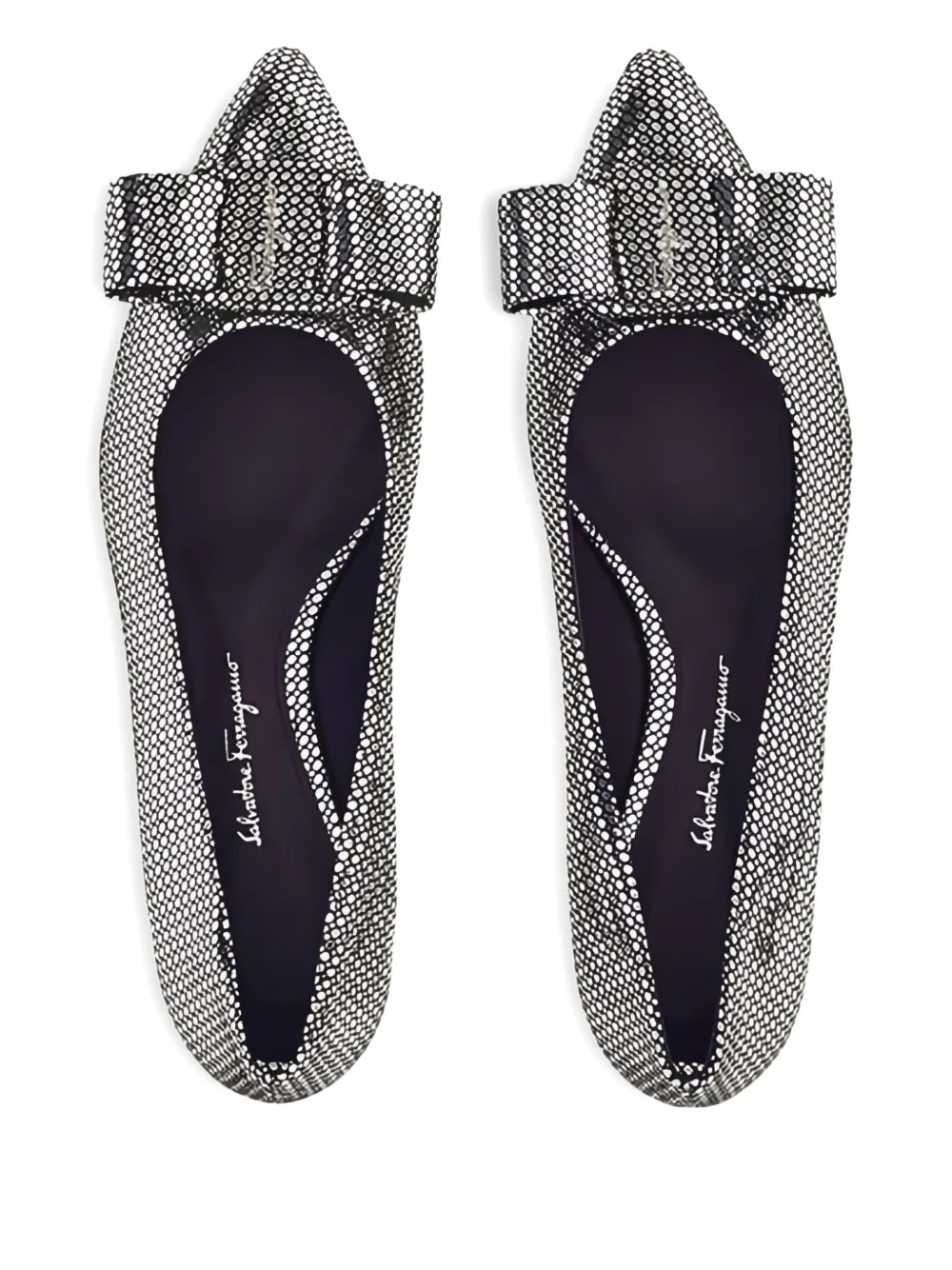 Ferragamo bow-detail ballet flats Zwart
