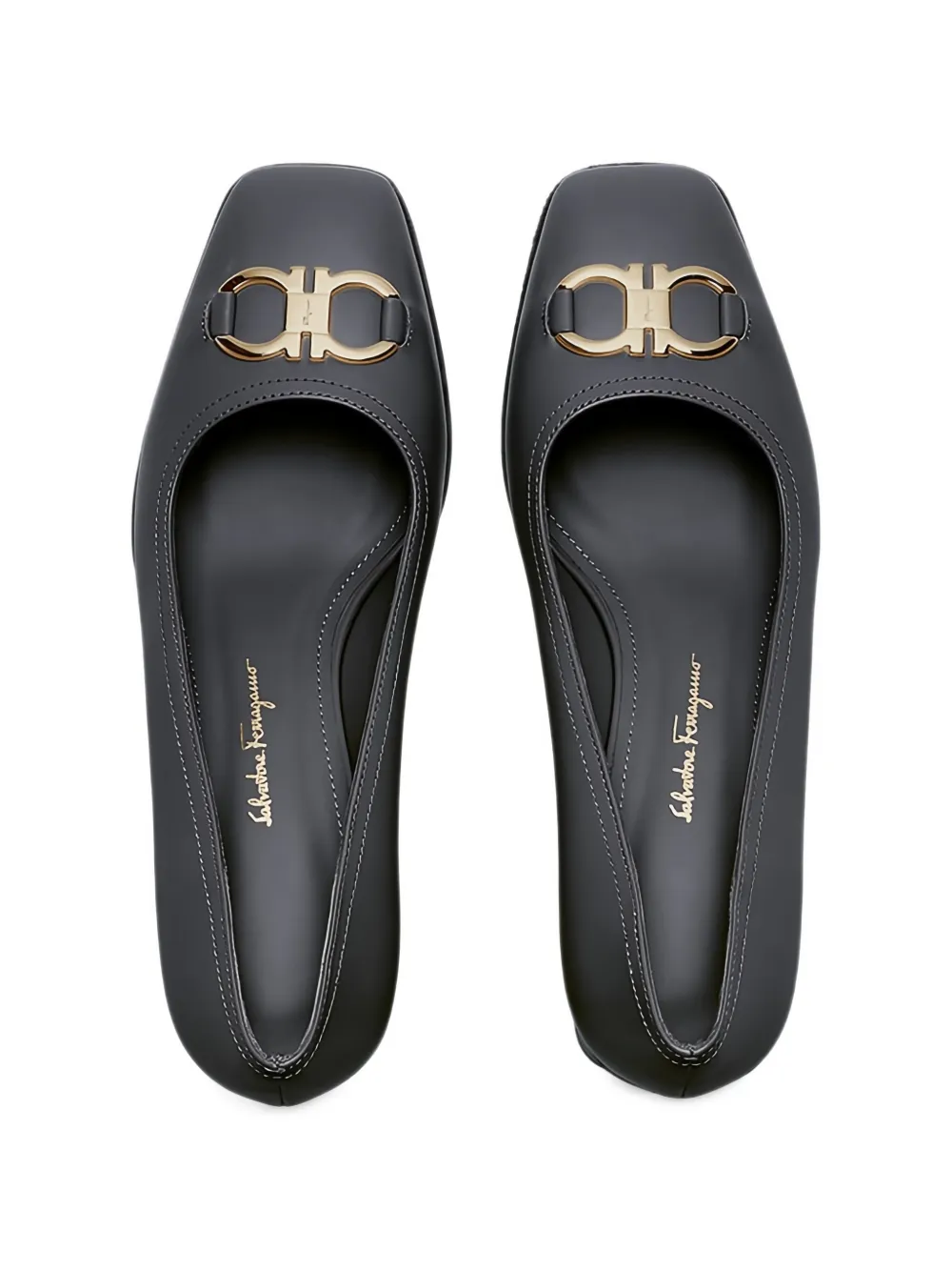 Ferragamo Giancini ornament pumps Grijs
