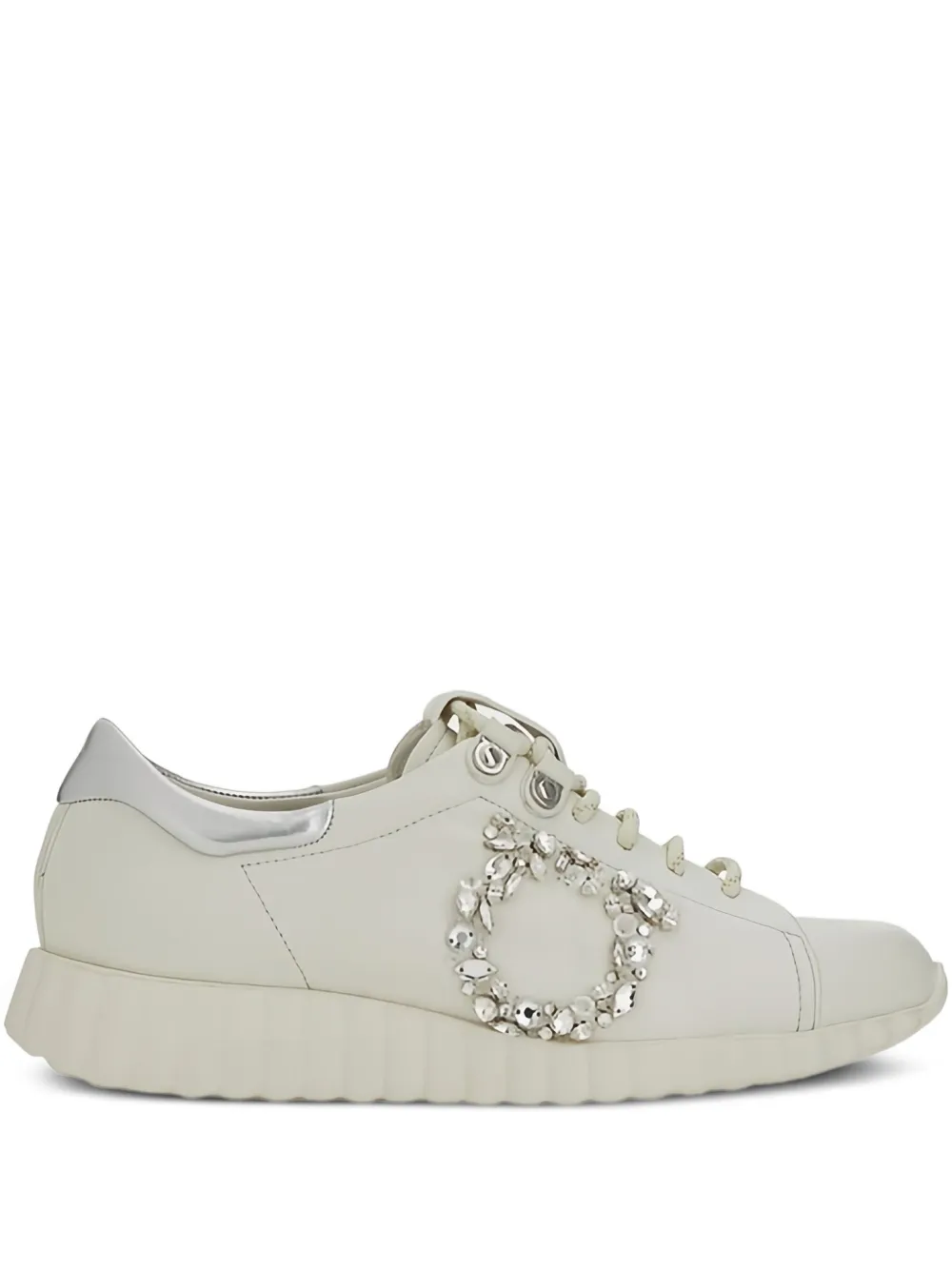 Ferragamo Sneakers met Gancini-patroon Beige