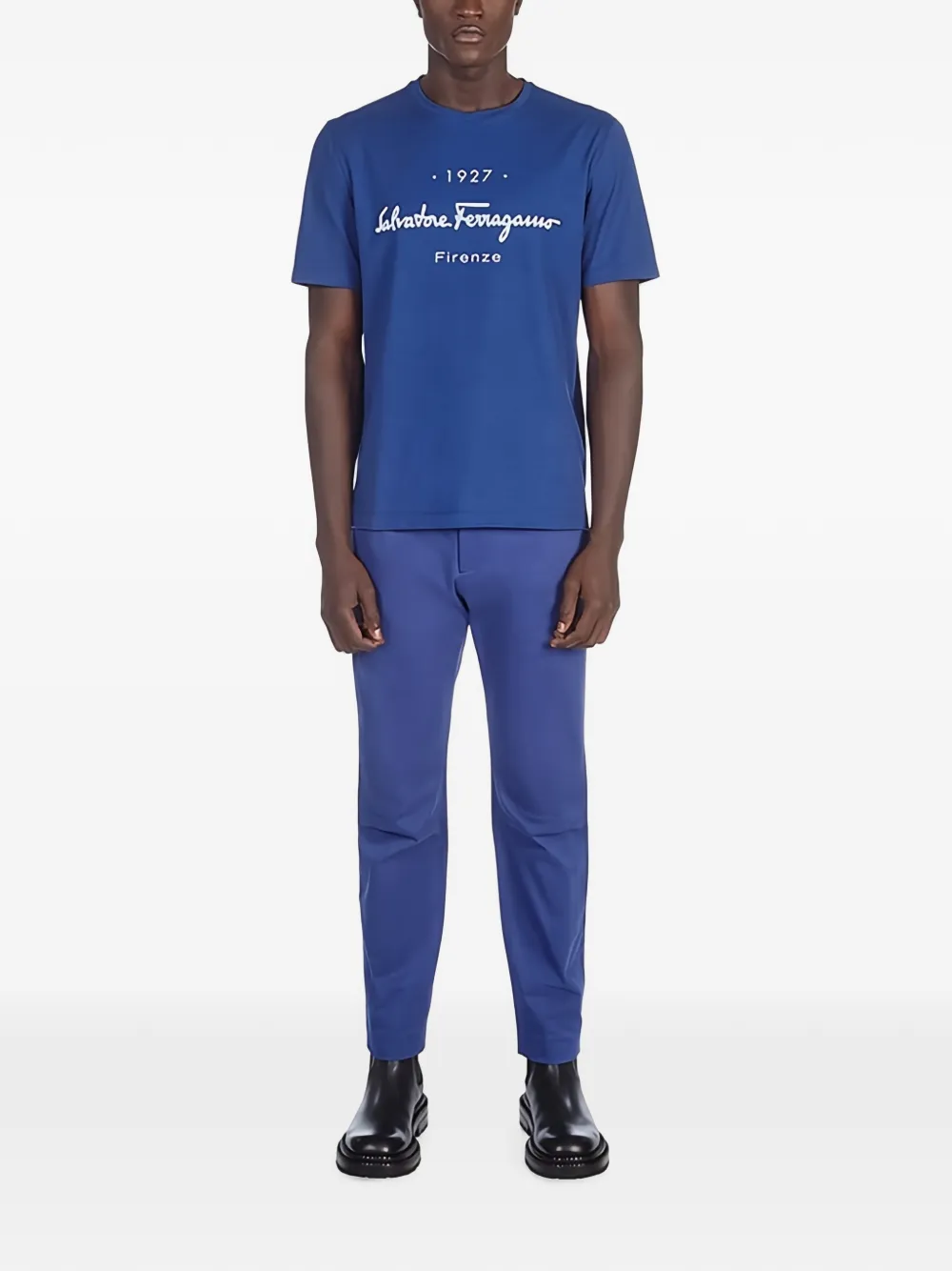 Ferragamo Broek met riemlussen Blauw