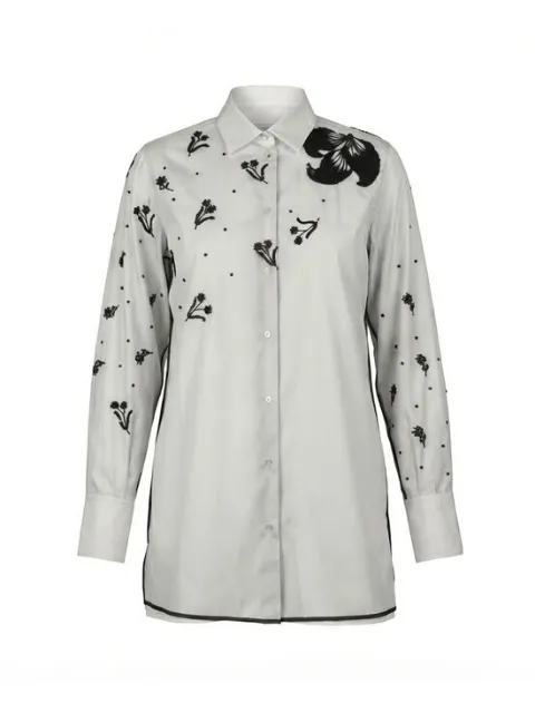 Valentino Garavani camisa bordada con lentejuelas