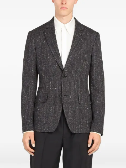 Ferragamo chamarra con motivo de espiga y botones