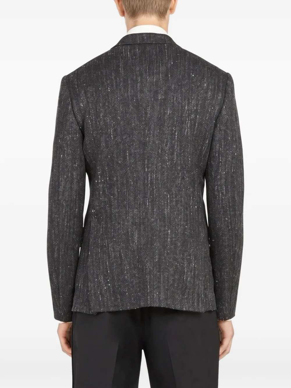 Ferragamo Jack met enkele rij knopen en visgraatpatroon Grijs