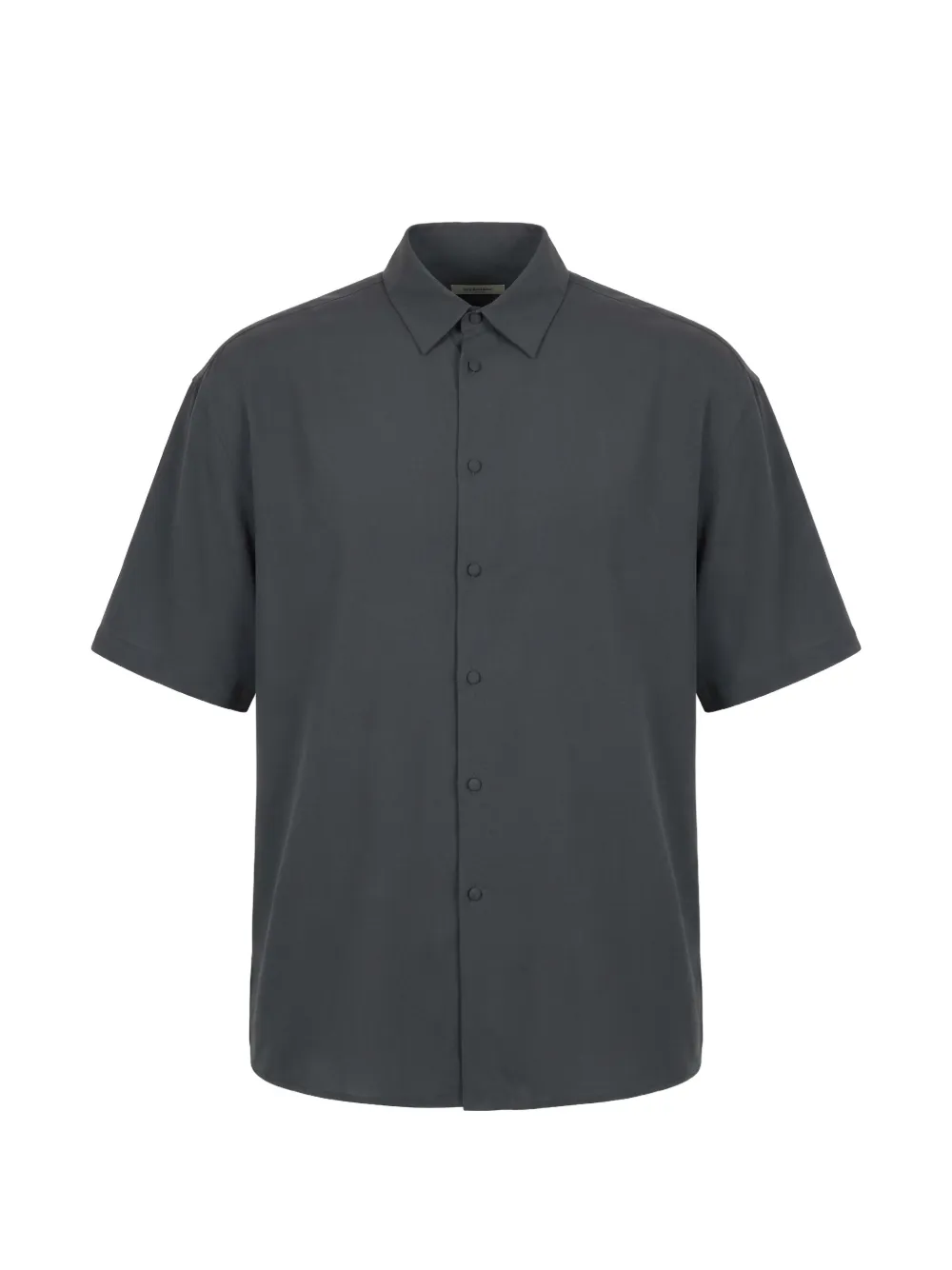 Valentino Garavani short-sleeve leather shirt - Grigio