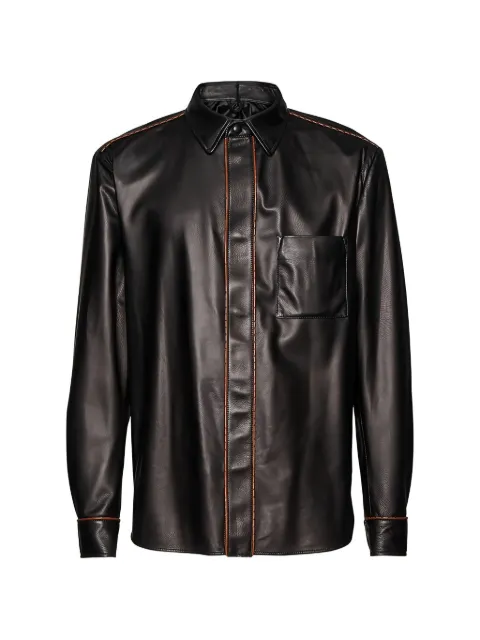 Ferragamo contrast-stitch leather jacket