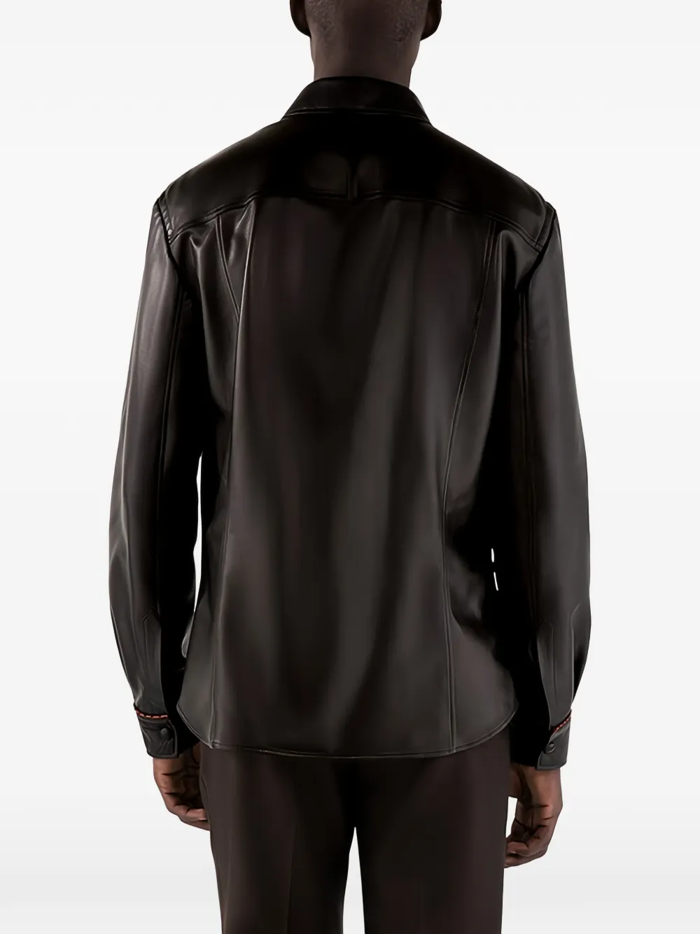 Ferragamo contrast-stitch leather jacket Bruin