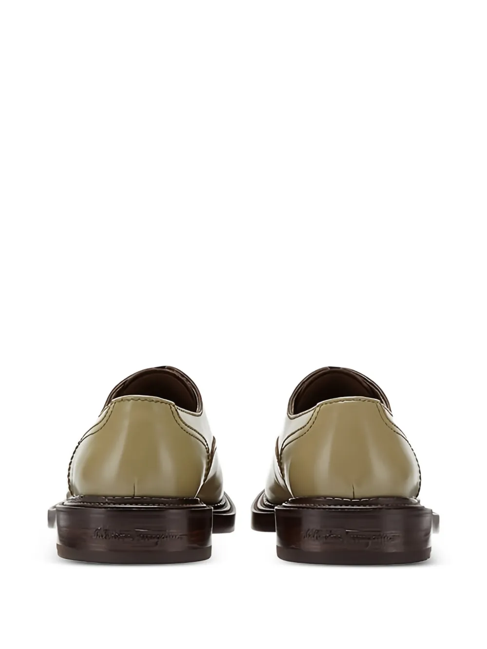 Ferragamo Balmoral leather Oxford shoes Groen