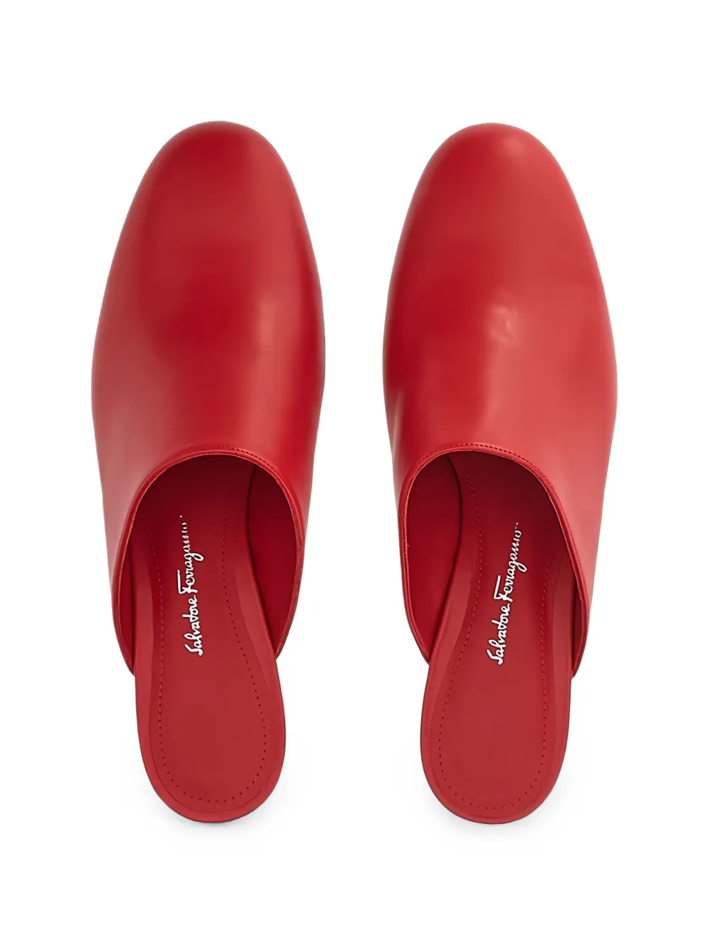 Ferragamo Floy muiltjes met spiegelhak Rood
