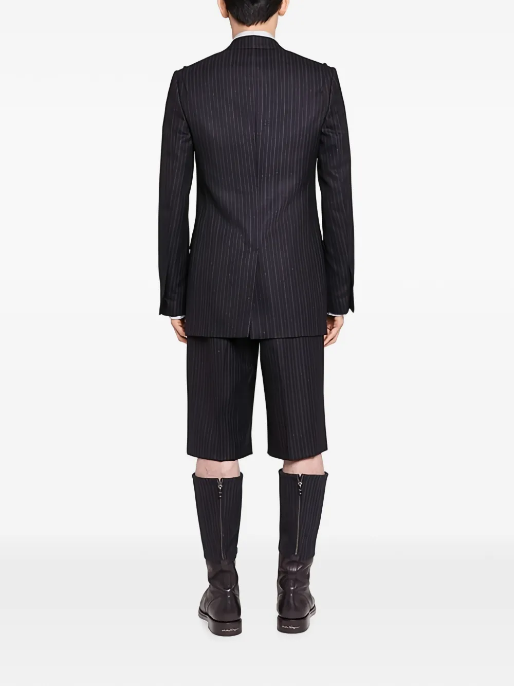 Ferragamo pinstripe-pattern single-breasted blazer Blauw