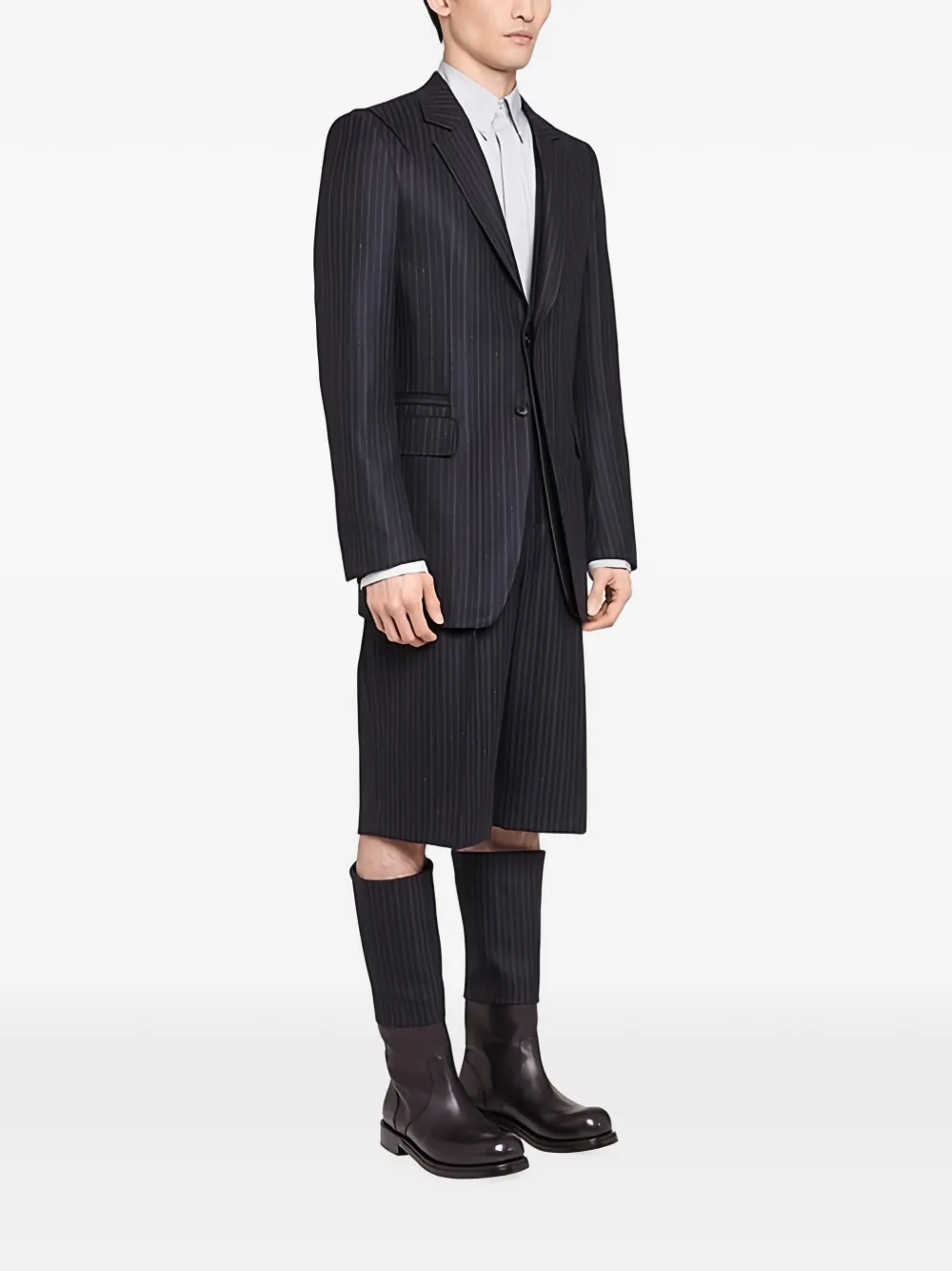 Ferragamo pinstripe-pattern single-breasted blazer Blauw