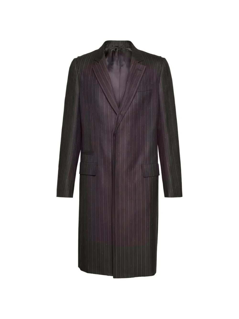 Ferragamo pinstripe-pattern single-breasted coat - Violett
