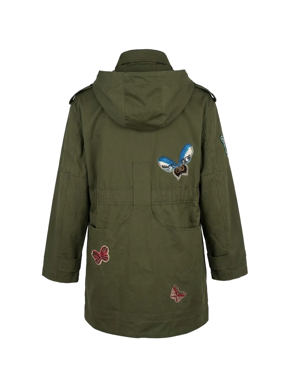 Valentino Garavani Jas met capuchon en vlinder-patch Groen