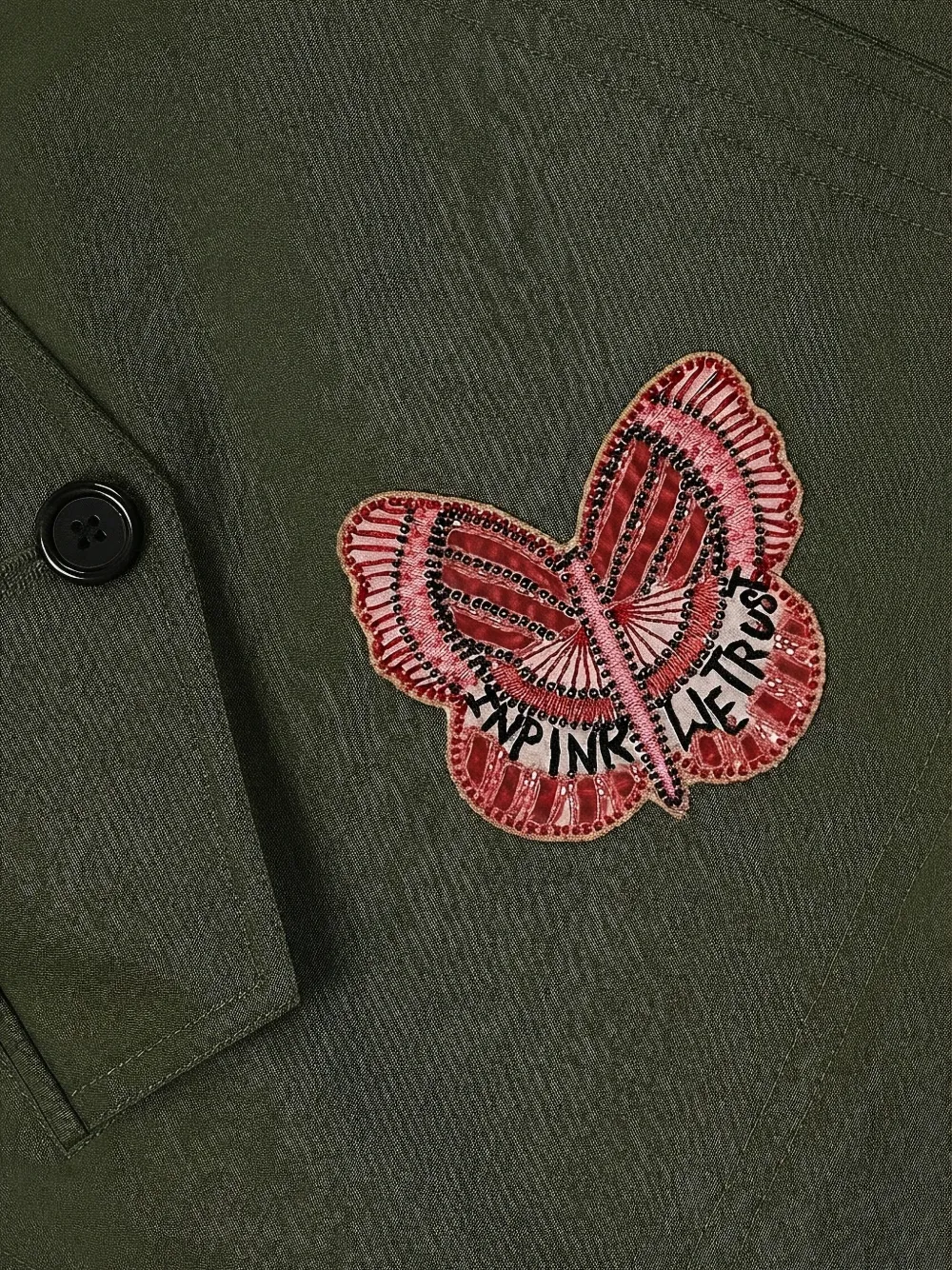 Valentino Garavani Jas met capuchon en vlinder-patch Groen