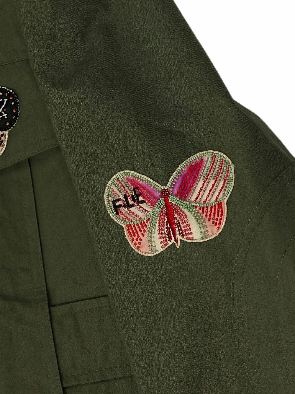 Valentino Garavani Jas met capuchon en vlinder-patch Groen