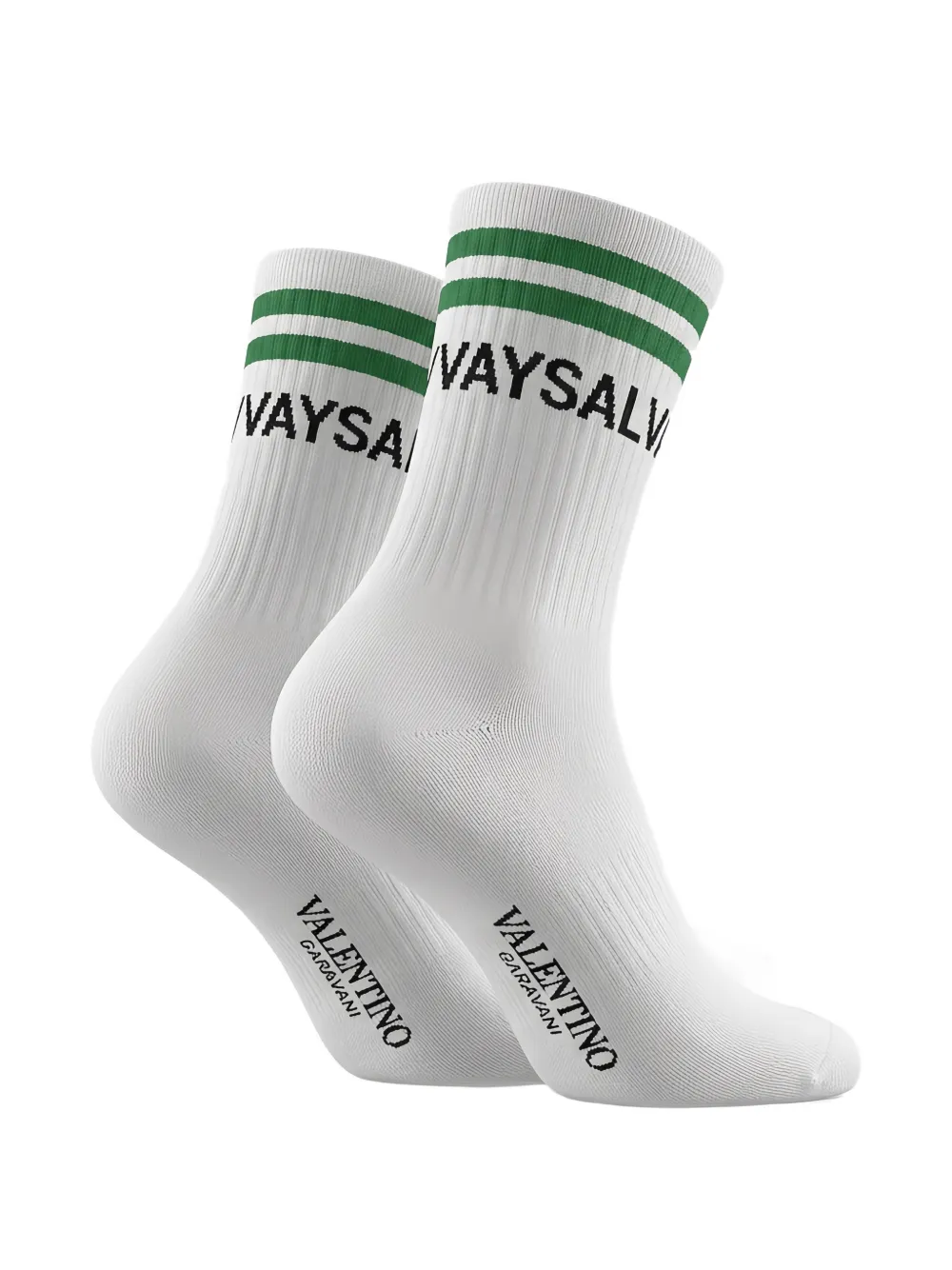 Valentino Garavani intarsia-knit logo-print socks - Bianco