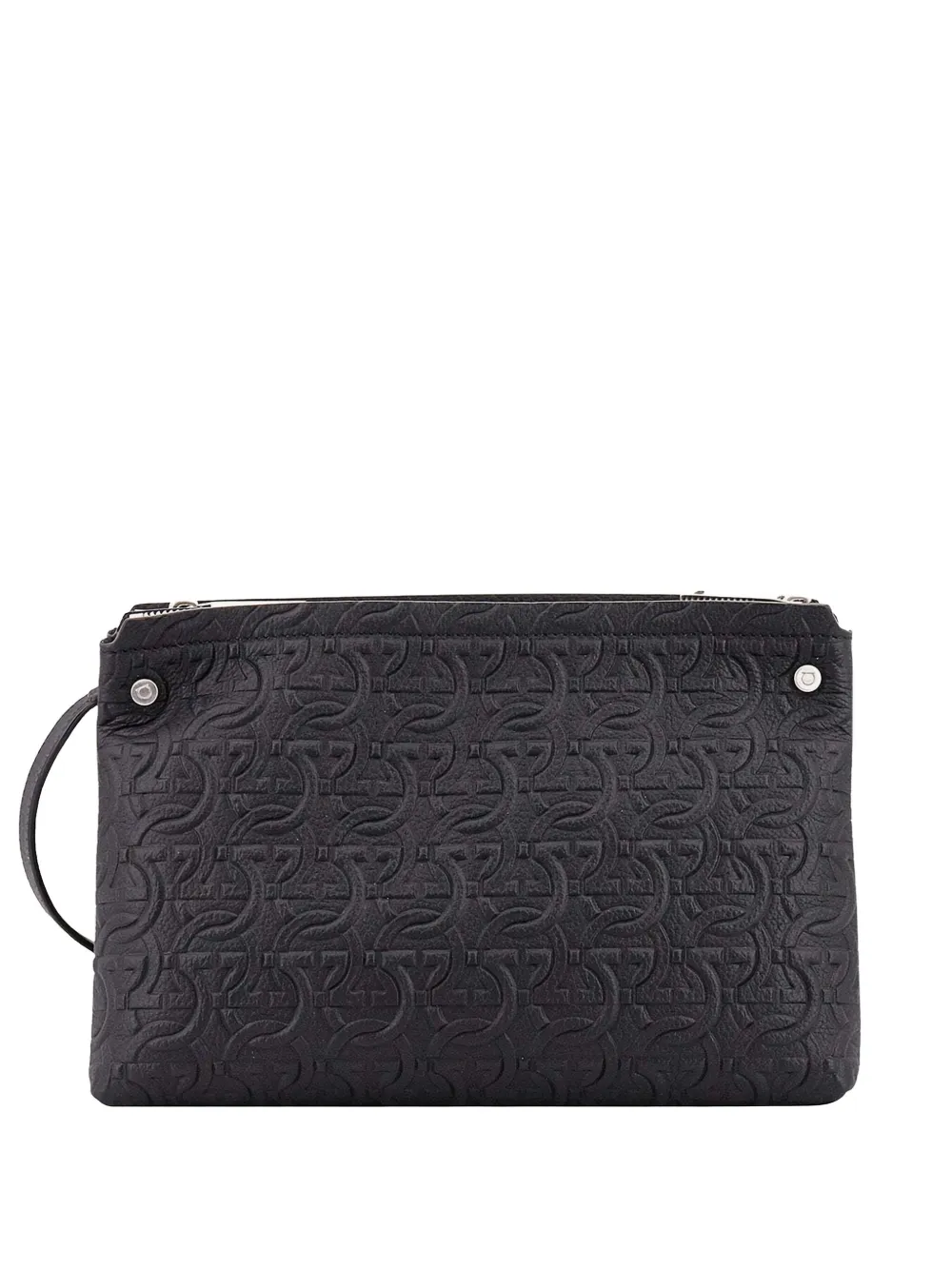 Ferragamo embossed logo shoulder bag Zwart