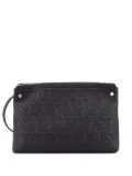 Ferragamo embossed logo shoulder bag - Black