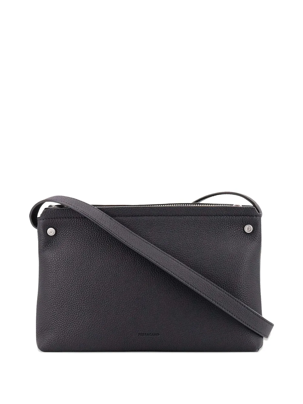 Ferragamo embossed logo shoulder bag Zwart