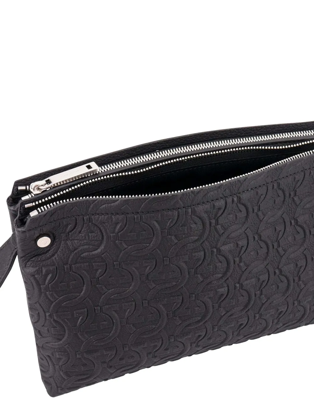 Ferragamo embossed logo shoulder bag Zwart