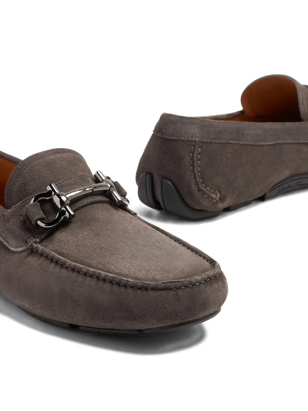 Ferragamo Gancini-detail suede loafers Bruin