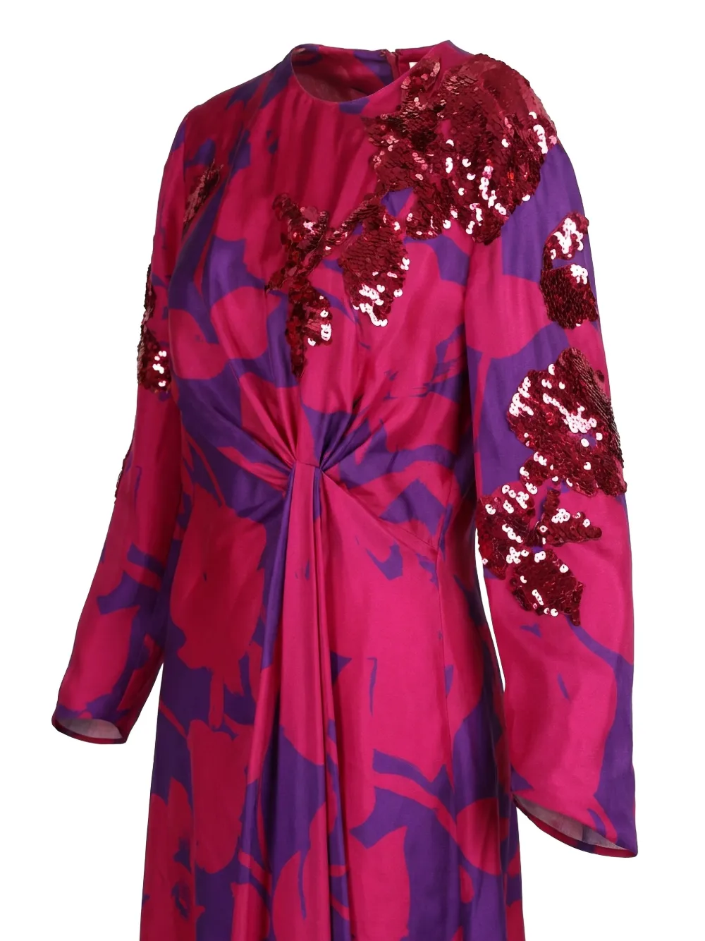 Valentino Garavani Midi-jurk met bloemenprint en pailletten Roze