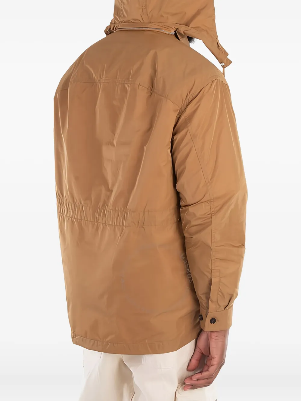 Ferragamo Zip Hooded Jacket In Brown