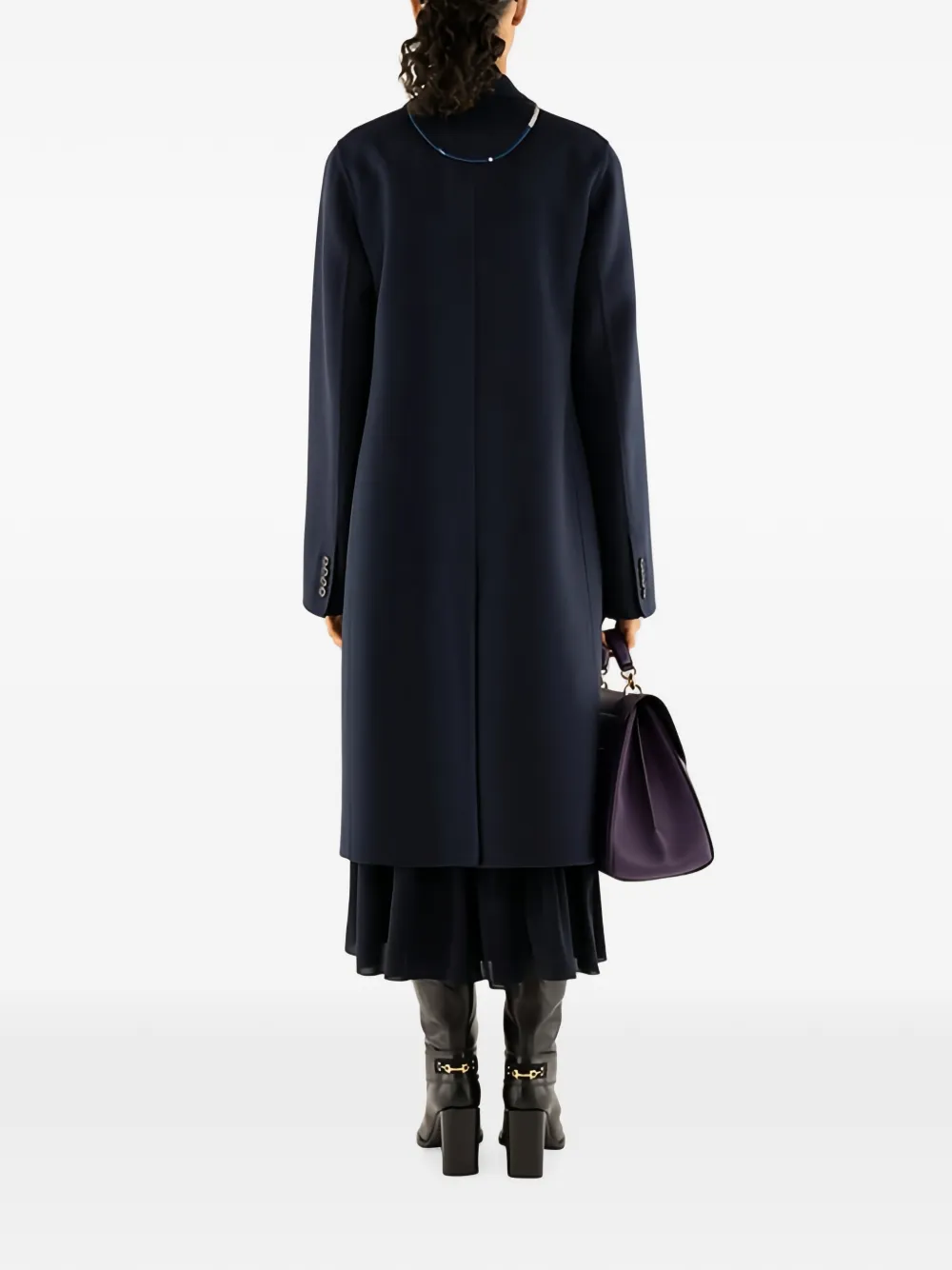 Ferragamo Mantel met enkele rij knopen Blauw