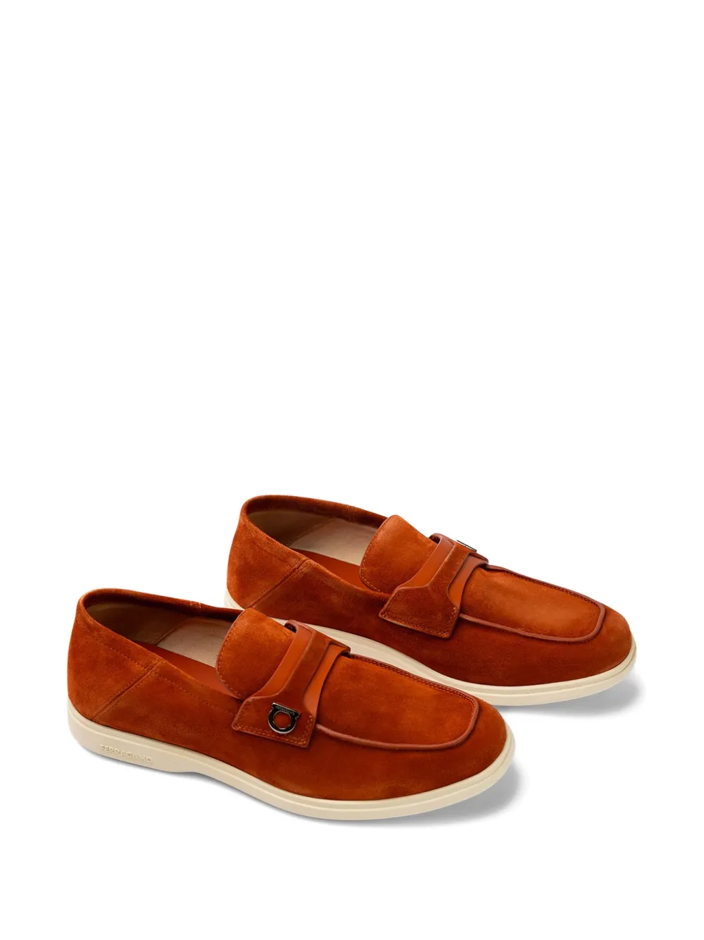 Ferragamo Loafers met bandje Oranje